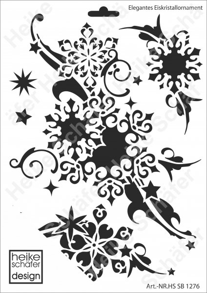 Schablone-Stencil A4 195-1276 Elegantes Eiskristall Ornament